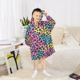 thumbnail image 6 of Dailycode Wearable Blanket Hoodie Oversized Sherpa Flannel Blankets with Pocket for 3-14 Year Old Polychrome Leopard, 6 of 7