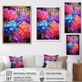 thumbnail image 4 of Designart "Coral Blue Hydrangea Radiant quintessence" Floral Floater Framed Canvas Print, 4 of 7