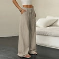 thumbnail image 5 of Juslio Womens Pants Comfortable Elastic Waist High Waist with Pockets Casual Straight Pants, 5 of 7