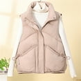 thumbnail image 2 of ZQUUVOU Women's Puffer Vest Winter Fashion Vest Sleeveless Padded Jacket Stand Collar Vest for Outer Wear Inner Layer Khaki, 2 of 5