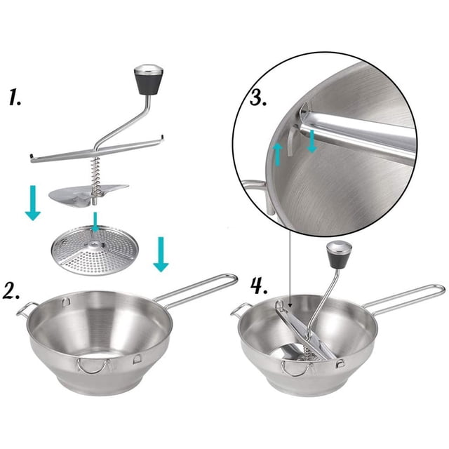 Food Mixer Stir Bar Jam Masher Potato Masher, Potato Meat Press Masher Vegetable and Fruit Masher Kitchen Tool