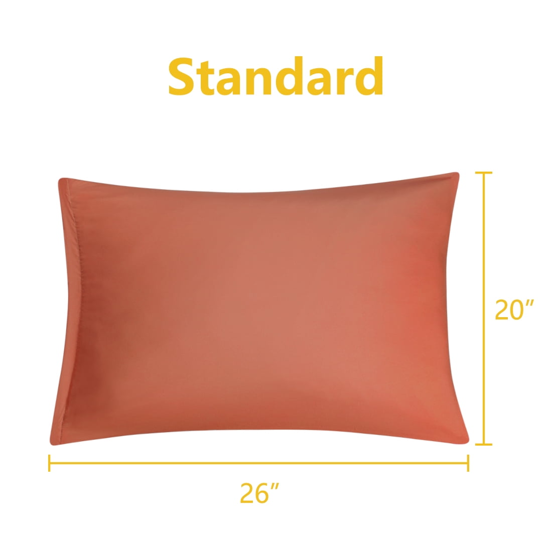 Orange Pillowcases Soft Microfiber Pillow Case with Zipper Standard, 2