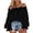 Black, variant on Women's Off Shoulder Ruffle Blouse, Plus Size Loose Long Sleeve Casual Polyester Top for Summer Vacation & Daily Wear, 1PC, XXL-XXXXXL