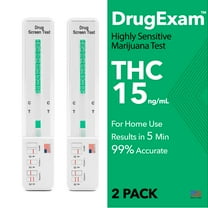 2 Pack - DrugExam Made in USA Most Sensitive Marijuana THC 15 ng/mL Single Panel Drug Test Kit - Marijuana Drug Test with15 ng/mL Cutoff Level for Detecting Any Form of THC in Urine up to 45 Days
