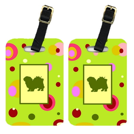 Pair of 2 Tibetan Spaniel Luggage Tags