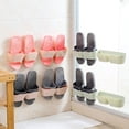 thumbnail image 2 of 2 Pcs Durable Multi-color Wall-mounted Shoe Rack Storage Box For Easy Perforation-free Three-dimensional Shoe Rack Hanger Wave Edge, Pink, 2 of 4