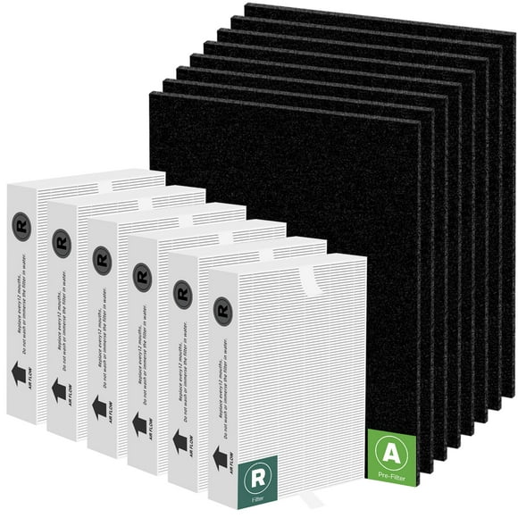 HPA300 HEPA Filter Replacement for Honeywell Air Purifier HPA300 Series HPA304,HPA300VP, HPA3300,HPA5300,6 True HEPA Filter R and 8 Activated Carbon Prefilter A,Compared to HRF-R3