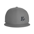 thumbnail image 3 of DouZhe Flat Brim Cap Snapback Hat, Gothic Style Letter K Prints Adjustable Gray Adult Baseball Cap, 3 of 6