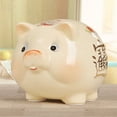 thumbnail image 3 of Adorable Piggy Bank Large Capacity Ceramic Kids & Adults Jolly Savings Solution, 3 of 8