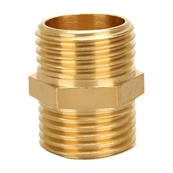 Brass Hex Nipple Coupler Fitting Brass Pipe Fitting Male-Male Thread Connector