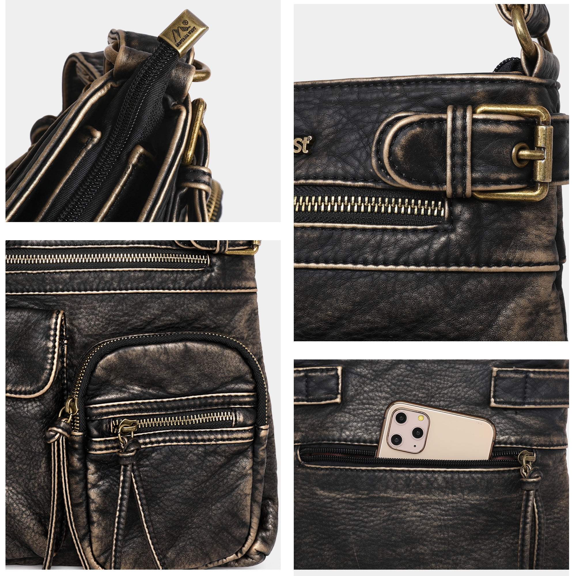 Montana West Crossbody Bag for Women Soft Washed Leather