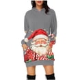 thumbnail image 2 of WILLBEST Sudadera Deportiva Para Mujer, Vestido de Navidad, Vestido de Noche Para Mujer, Sudadera Navideña de Moda Con Capucha y Bolsillo Tipo Bolso, Sudadera Estampada Con Capucha, Falda de Moda, 2 of 4