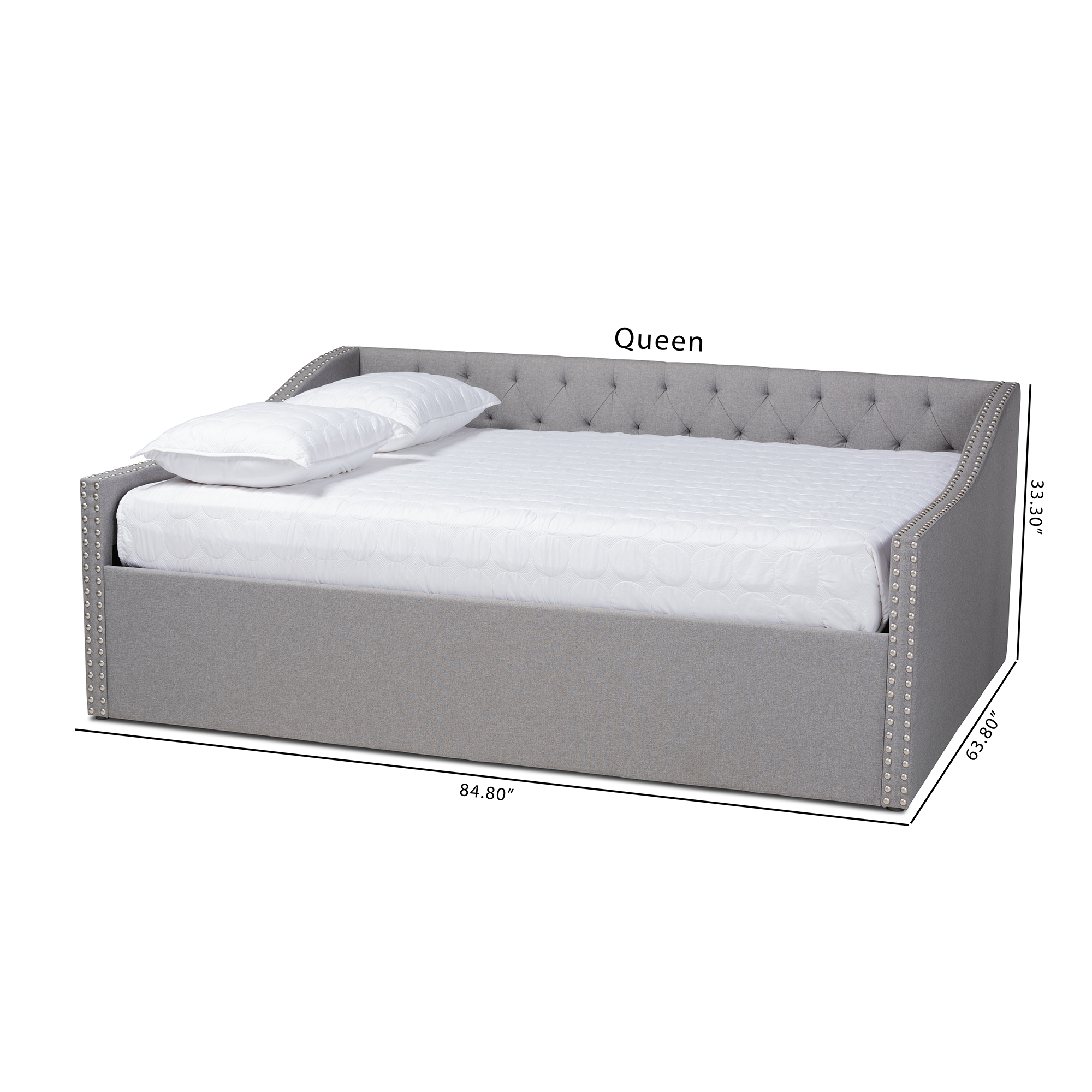Baxton Studio Haylie Light Gray Upholstered Full Size Daybed - image 2 of 9