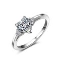 thumbnail image 2 of Heart Shaped Vintage Ring Diamond Zircon Silver Plated Copper White Gold Plated Anniversary Gift For You Today, 2 of 5