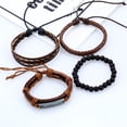 thumbnail image 2 of Mezcla 4 pulseras envolventes para hombres y mujeres, cuerdas de cáñamo, cuentas de madera, pulseras tribales étnicas, pulseras de cuero - Estilo2-Estilo2- Sincero Electrónica, 2 of 4