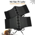 thumbnail image 6 of SUOSDEY Black Corset Belt for Women, Vintage Lace-up Elastic Waist Belt, Tied Waspie Wide Belt for Dresses, 6 of 8