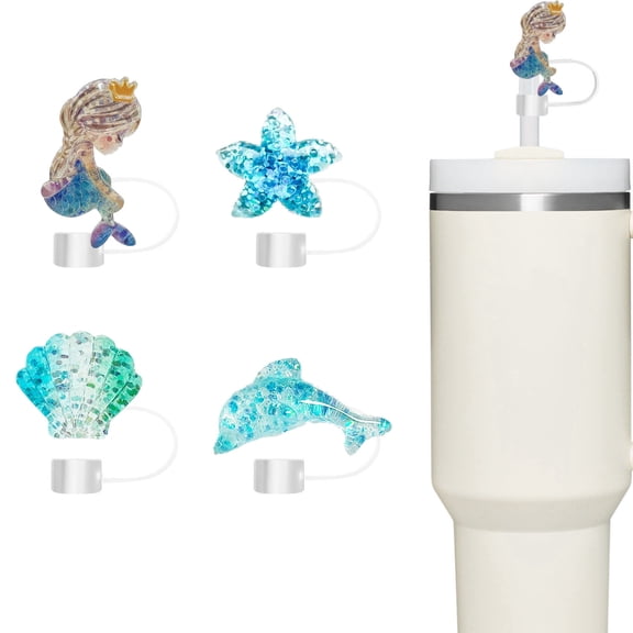 Straw Cover Cap,4 PCS Straw Toppers for Stanley Cup, Compatible With 30oz & 40oz Tumblers 10mm Reusable Silicone Accessories,Ideal Gifts for Friends