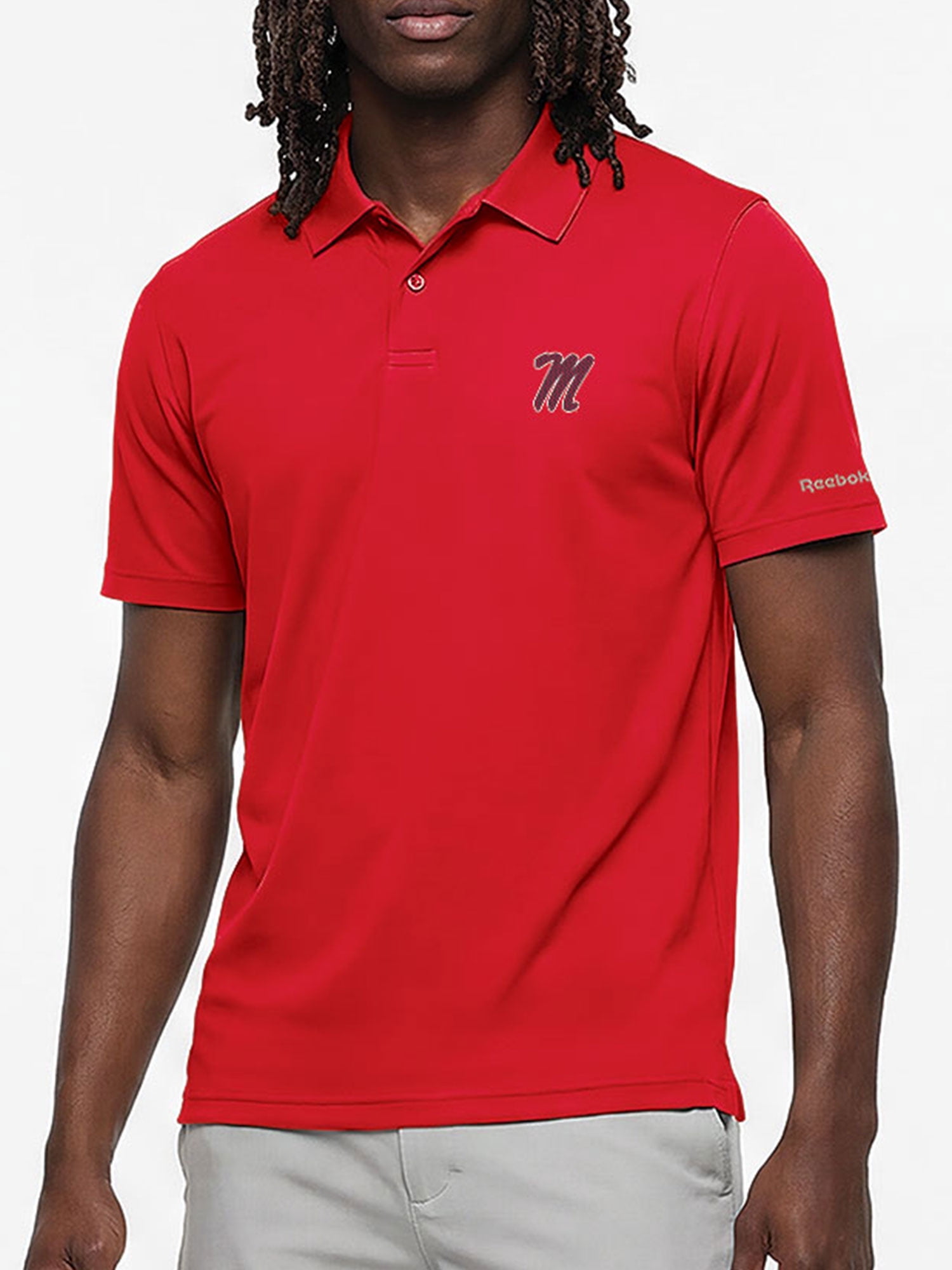 Ole Miss Rebels Reebok Mens Short Sleeve Polo Shirt