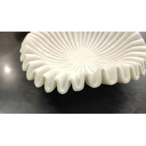 Marble Bowl | Decorative Bowls for Home Decor | Large Decorative Bowl | Marble Fruit Bowl | Scalloped Bowl | Stone Bowl | Decorative Fluted Bowl | Marble Scalloped Bowl (9 Inches)