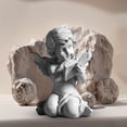 thumbnail image 5 of HJQEQVD Reading Angel Cherub Statue with Book Sculpture - Indoor Outdoor Garden Decor Memorial Figurine Shelf Sitter Home Accent Resin Art Statuette, 5 of 5