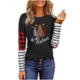 thumbnail image 2 of Qepwsc Womens Merry Christmas Shirts Long Sleeve Basic Tee Casual Fall Tops Fashion Casual Clothes Ladies Pullover Shirts Tops Loose Fits, 2 of 8