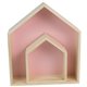 thumbnail image 1 of 2 estantes de almacenamiento de pared con forma de casa para decoración del hogar, sala de juegos y hogar. Rosa, 1 of 9
