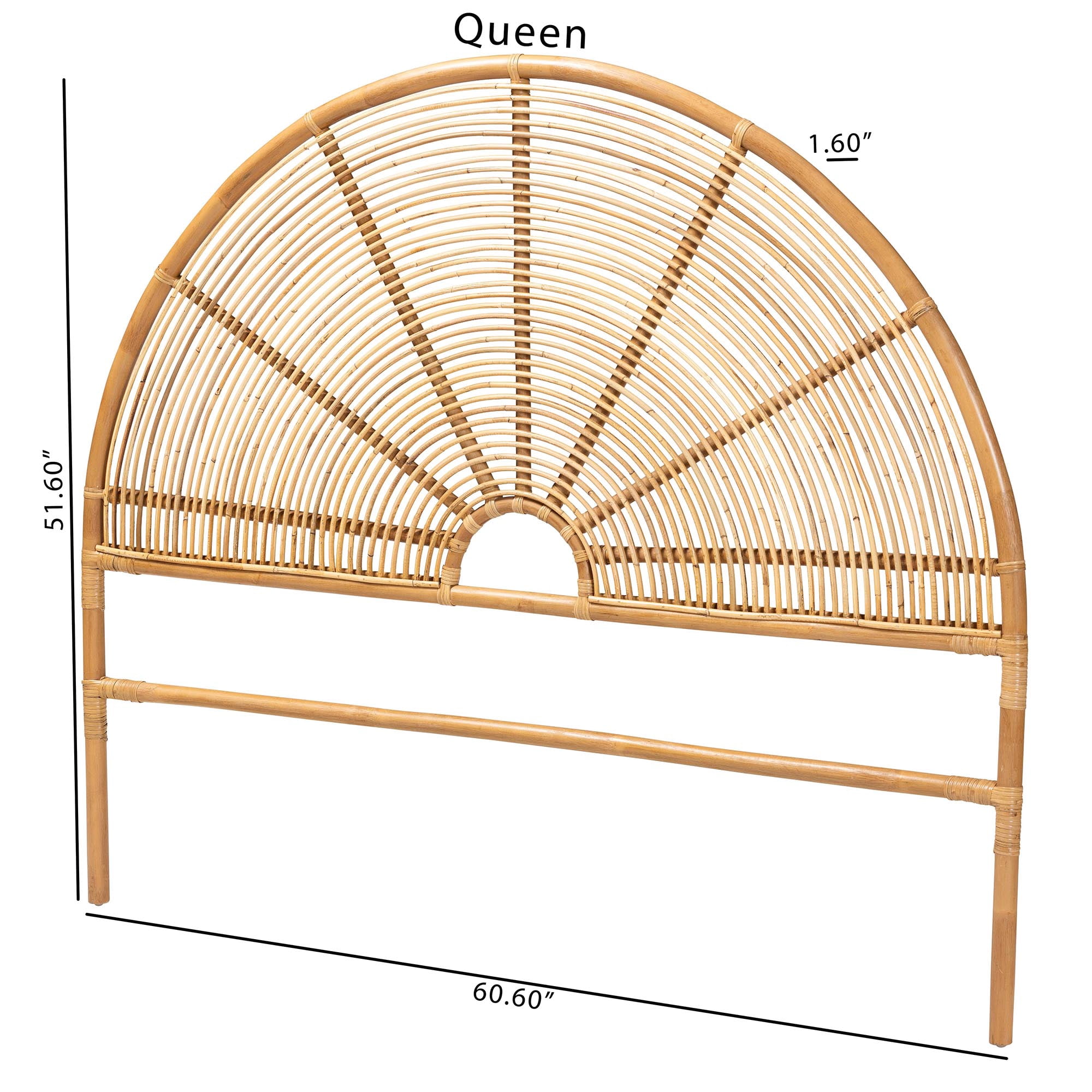bali & pari Nina Boho Standalone headboard, Queen, Light honey