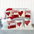 thumbnail image 4 of Valentine''s Day Pillow Covers 18x18 Inch Set of 4 Hugs and es I Love You Decor Throw Pillow Covers Happy Valentine Stripe Decorative Throw Pillows Valentines Day Decor for Home Sofa, 4 of 6