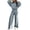 Blue, variant on 2 Piece Sets for Women Cable Knit Zip Up Stand Collar Jacket and High Waist Wide Leg Pants 2 Piece Outfit Casual Loose Loungewear Tracksuit Set Brown S