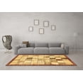 thumbnail image 3 of Ahgly Company Indoor Round Checkered Brown Modern Area Rugs, 5' Round, 3 of 4