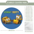 thumbnail image 2 of Stinky y Dirty-theme Fitted Round Tablecloths Elastic Edged Table Covers Waterproof Table Cloth for Kitchen Holiday Party Tables Decor 150cm, 2 of 6