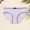 thumbnail image 5 of oelaio Girls Ribbed Cotton Panties Soft Breathable Underwear Mid Waist Bow Front Briefs Comfortable Underpant Purple 5-8 Years, 5 of 6