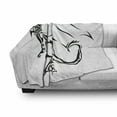 thumbnail image 3 of Celtic Soft Flannel Fleece Throw Blanket, Tribal Dragon Sketch as Cult Myth Fantasy Animal Tattoo Art Design, Cozy Plush for Indoor and Outdoor Use, 50" x 60", Black and White, by Ambesonne, 3 of 6