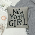 thumbnail image 2 of RUIYC New York Quote Throw Pillow Covers White Black NYC Skyline Night Landscape Building Pillow Cases Bedding Sofa Home Decorative Cushion Cover White, 2 of 5