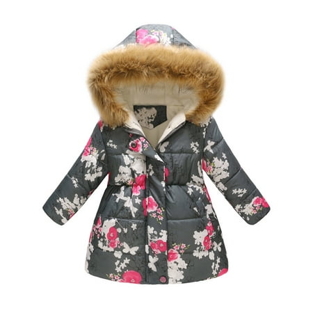 

kpoplk Baby Girl Jackets 12-18 Months Toddler Baby Boys Girls Hooded Jacket Sherpa Lining Fleece Outwear Autumn Winter Warm Coat(Grey)