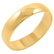 Oxford Ivy Men's Solid 10K Yellow Gold 5mm Classic Plan Wedding Band Ring Size 7