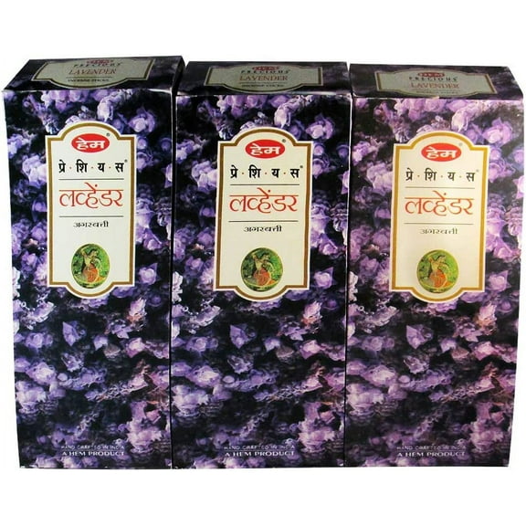 HEM Precious Lavender Bulk 360 Sticks Incense, 3 Boxes - (360 sticks bulk per order)