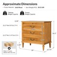 thumbnail image 2 of Farmhouse 3-Drawer End Table Set of 2 with Charging Station and Pull-Out Tray, Solid Wood Living Room Accent Tables for Sofa, Recliner, or Chair, Acorn, 2 of 7