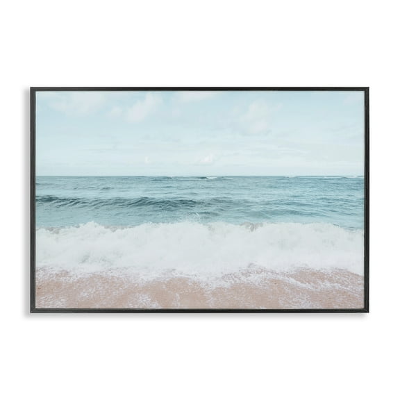 Stupell Industries Centric Beach Foam Nautical & Beach Photography Black Framed Art Print Wall Art, 18 x 12