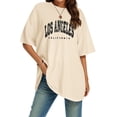 thumbnail image 2 of Shwomsmer Womens Summer Tops Women's Oversized T Shirts V Neck Striped Tees Summer Half Sleeve Casual Comfy Cozy Tunic Tops Plus Size Spandex T Shirts, 2 of 9