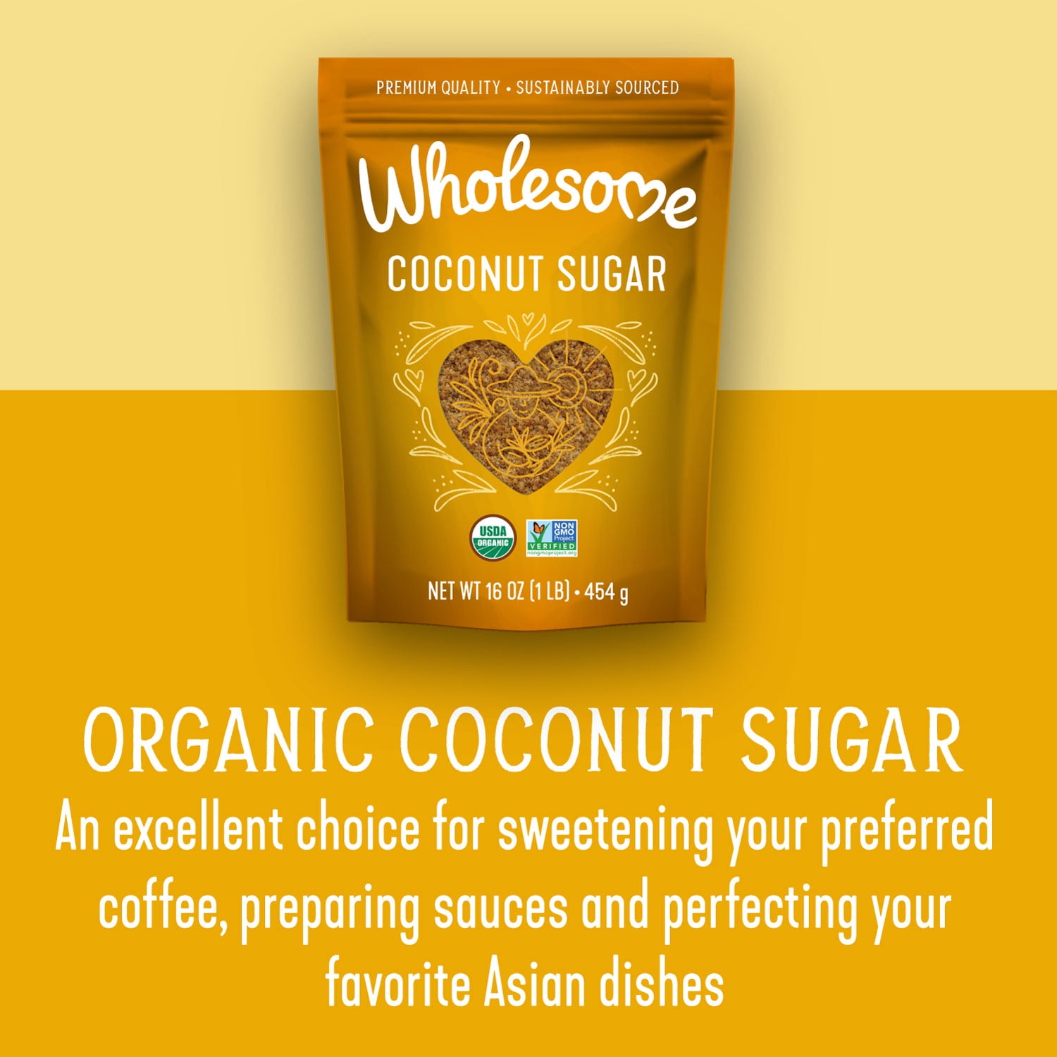 Wholesome Sugar Rainbow Pack, Cane, Light Brown, Dark Brown, Confectioners, Coconut & Raw Turbinado Bundle