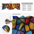 thumbnail image 3 of Tie Up Valance Blue Red Yellow Valances for Windows Modern Colored Rainbow Stained Glass Balloon Shade Valance Window Treatment Short Curtain Valances for Living Room Kitchen Bedroom Bathroom 42"x18", 3 of 8