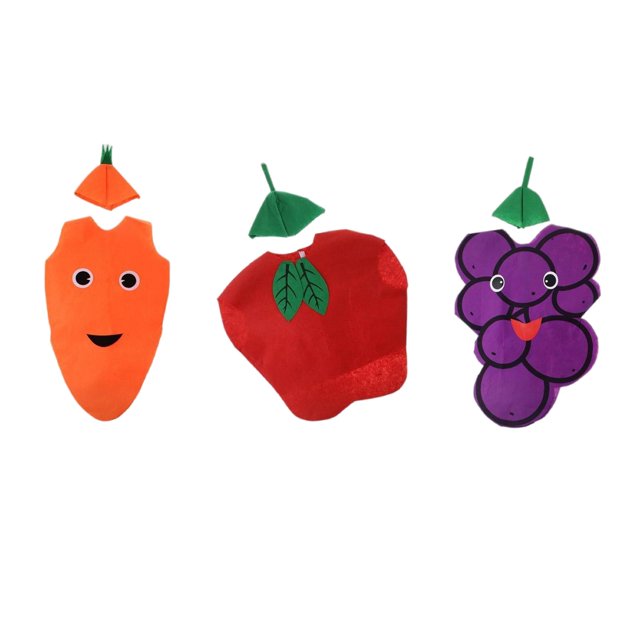 Disfraz de zanahoria de uva de 3 piezas para niños, , de disfraz de Halloween linda