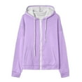 thumbnail image 4 of Zipper Hoodies for Women, Drawstring Loose Hooded Sweater Jackets, Fall Casual Tops, 4 of 6