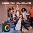 thumbnail image 3 of Máquina de karaoke HWWR portátil con 2 micrófonos Bluetooth, 3 of 8
