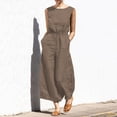 thumbnail image 3 of Kureaily Women Spring And Summer Solid Color Sleeveless Trousers Women's Casual Loose Type Jumpsuit Features: Women Lightweight Jumpsuit, 3 of 5