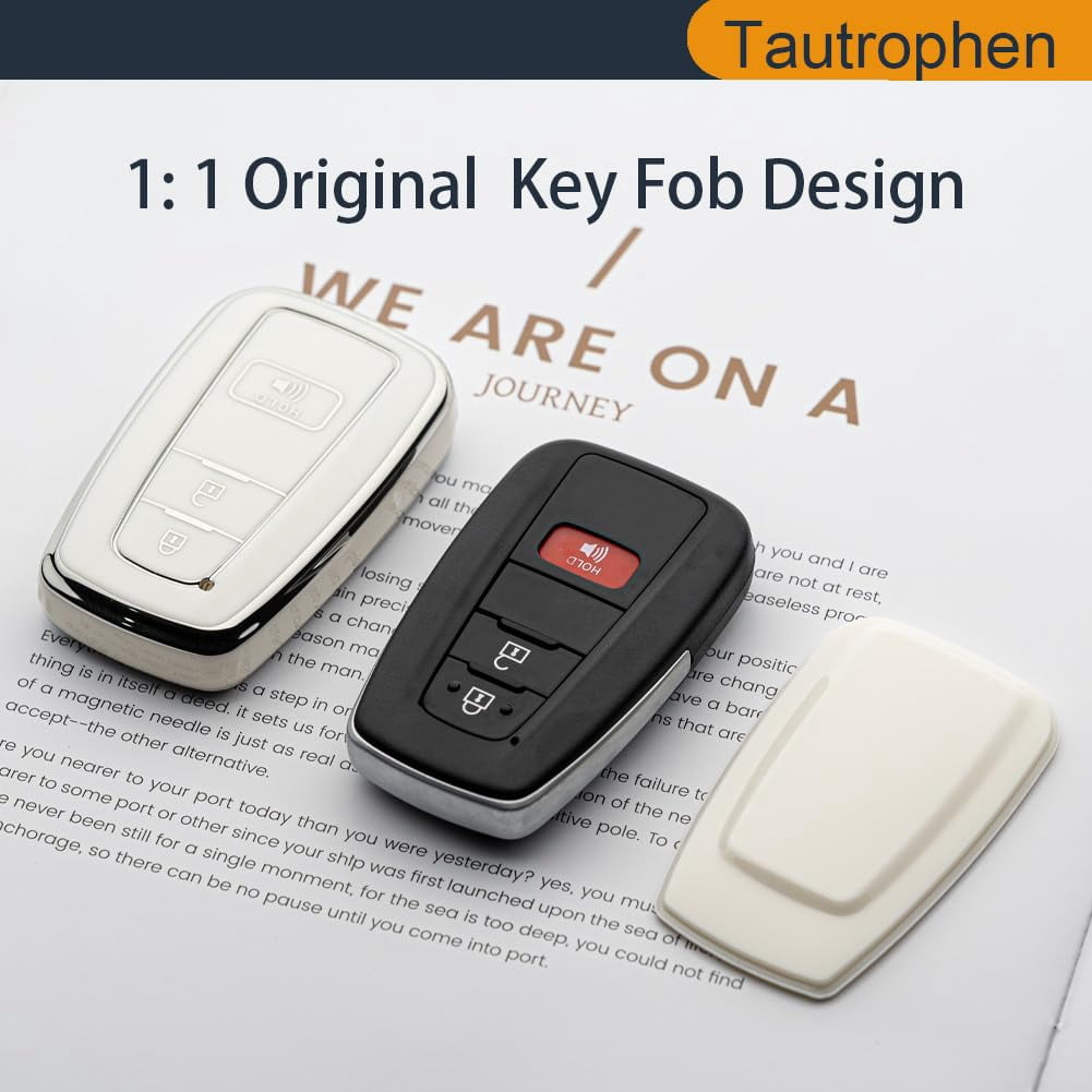 Silicone Key Fob Cover with Anti-Scratch Easy-Grip Protection for Toyota RAV4 2016-2024 Camry Prius Prado Remote