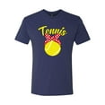 thumbnail image 2 of Wild Bobby, Tennis Mom Cute Bow Ribbon Tennis Ball, Mother's Day, Men Premium Tri Blend T-Shirt, Vintage Navy, Medium, 2 of 3