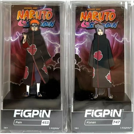 FiGPiN Naruto Shippuden Pain #453 and Konan #747 Collectible Pin Set of 2