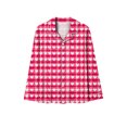 thumbnail image 6 of Women's Pajamas Sets 2 Piece Button Up Shirts and PJ Bottoms Hearts Print Long Sleeve Valentines Nightgown Suits (L, Hot Pink), 6 of 7
